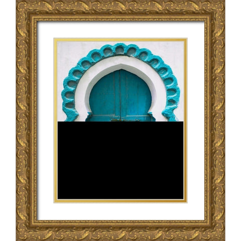 Door in the Kasbah Gold Ornate Wood Framed Art Print with Double Matting by Delimont, Danita