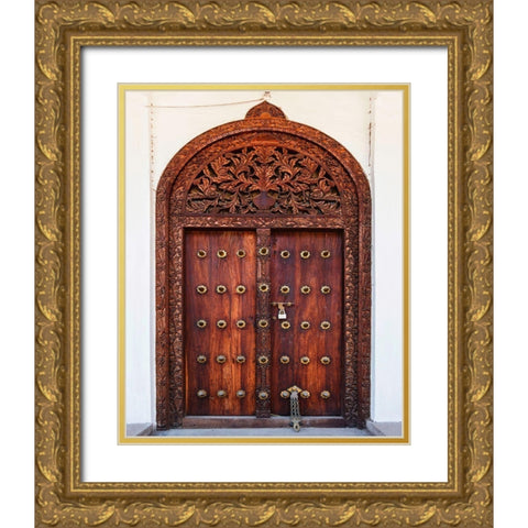 Zanzibar Entry Gold Ornate Wood Framed Art Print with Double Matting by Delimont, Danita