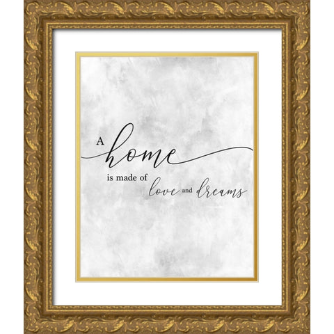 A Home Gold Ornate Wood Framed Art Print with Double Matting by CAD Designs