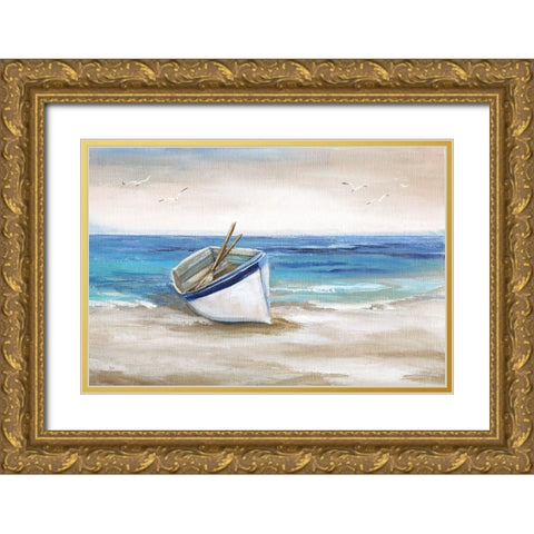 Shore Excursion Gold Ornate Wood Framed Art Print with Double Matting by Nan