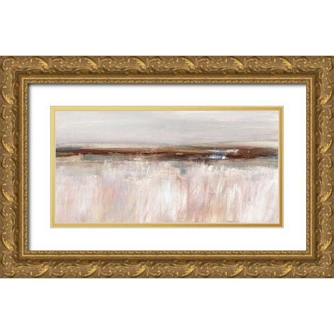 Guilded Fields Gold Ornate Wood Framed Art Print with Double Matting by Jill, Susan