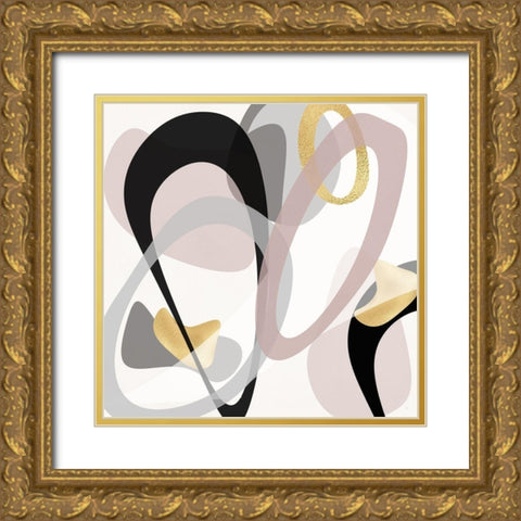 Tumbled Golden II Gold Ornate Wood Framed Art Print with Double Matting by Jill, Susan