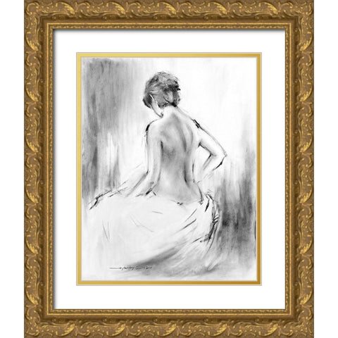 Soft Silhouette V Gold Ornate Wood Framed Art Print with Double Matting by Orme, E. Anthony