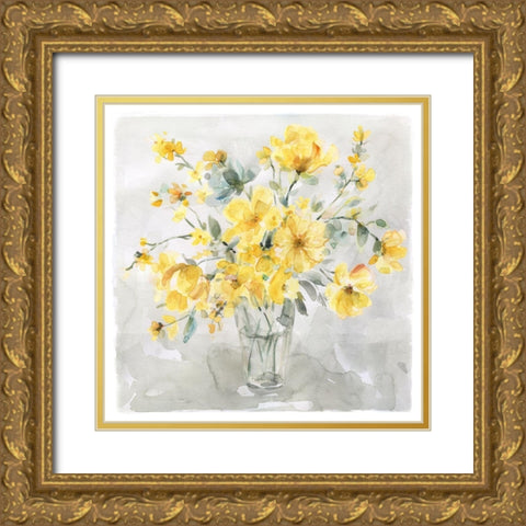 Sunshine Bouquet Gold Ornate Wood Framed Art Print with Double Matting by Robinson, Carol