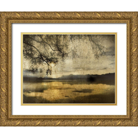 Golden Staffelsee Lake Gold Ornate Wood Framed Art Print with Double Matting by Weisz, Irene