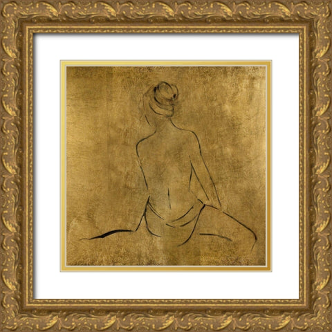 Golden Bather II Gold Ornate Wood Framed Art Print with Double Matting by Swatland, Sally