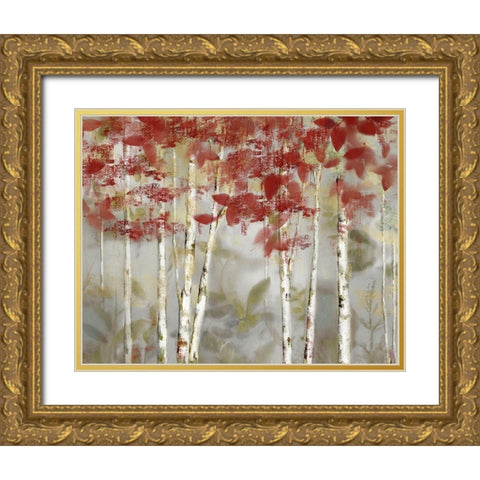 Autumn Forest Gold Ornate Wood Framed Art Print with Double Matting by Nan