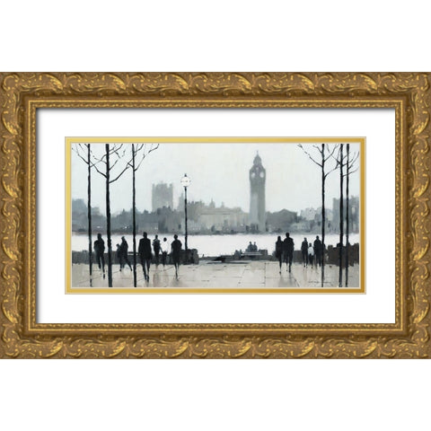 Morning London Gold Ornate Wood Framed Art Print with Double Matting by Orme, E. Anthony