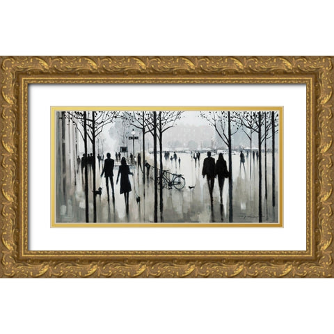 Morning Paris Gold Ornate Wood Framed Art Print with Double Matting by Orme, E. Anthony