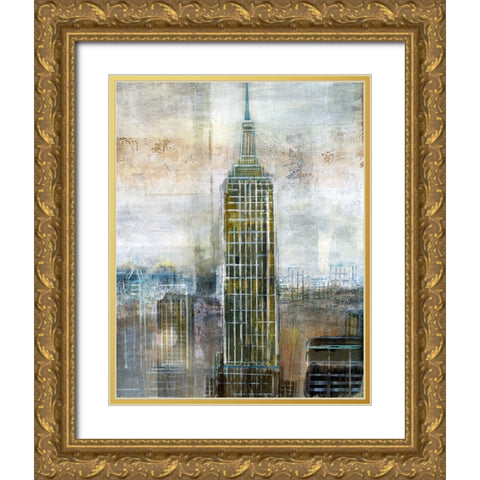 City Contrast Gold Ornate Wood Framed Art Print with Double Matting by Nan