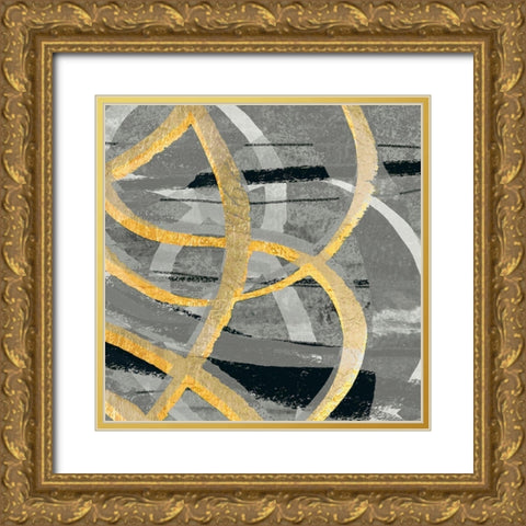 Grey Dance II Gold Ornate Wood Framed Art Print with Double Matting by Jill, Susan