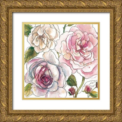 Floral Sketchbook Gold Ornate Wood Framed Art Print with Double Matting by Robinson, Carol