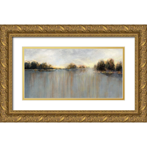 Rain at Dawn Gold Ornate Wood Framed Art Print with Double Matting by Nan