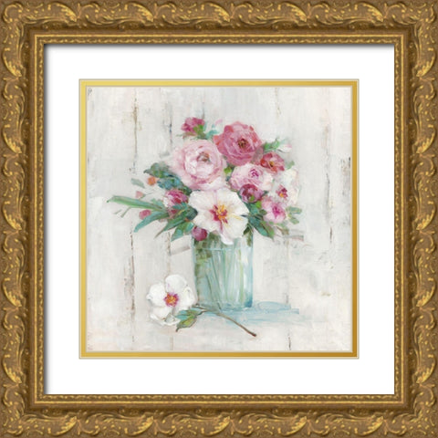 Cottage Sweet Bouquet II Gold Ornate Wood Framed Art Print with Double Matting by Swatland, Sally