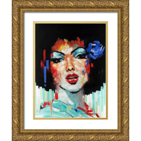Confetti Girl I Gold Ornate Wood Framed Art Print with Double Matting by Orme, E. Anthony