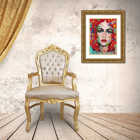 Confetti Girl II Gold Ornate Wood Framed Art Print with Double Matting by Orme, E. Anthony