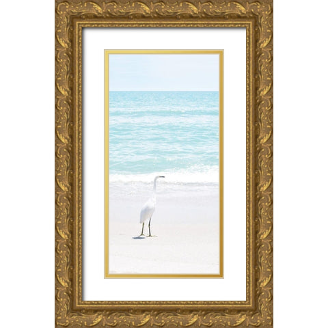 Summer Egret I Gold Ornate Wood Framed Art Print with Double Matting by Carpentieri, Natalie