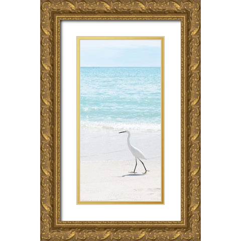 Summer Egret II Gold Ornate Wood Framed Art Print with Double Matting by Carpentieri, Natalie