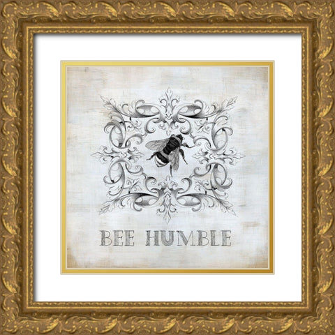 Bee Humble Gold Ornate Wood Framed Art Print with Double Matting by Robinson, Carol