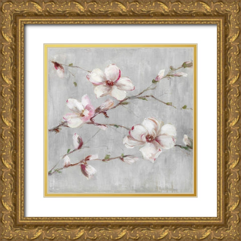 Magnolia Spring I Gold Ornate Wood Framed Art Print with Double Matting by Swatland, Sally