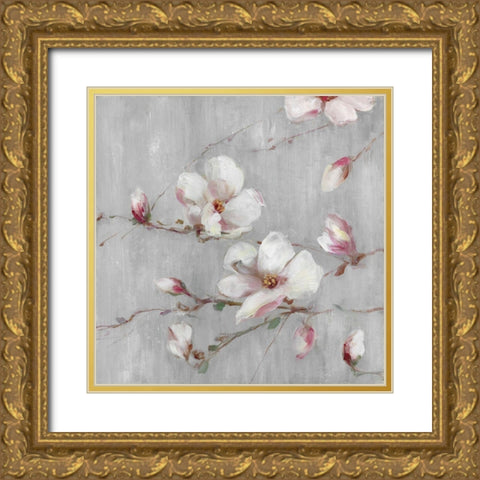 Magnolia Spring II Gold Ornate Wood Framed Art Print with Double Matting by Swatland, Sally