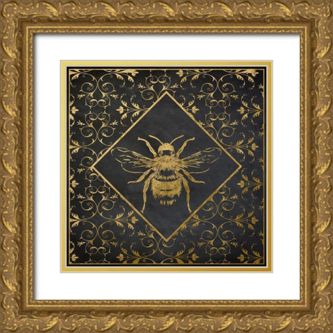 Busy Bee II Gold Ornate Wood Framed Art Print with Double Matting by Santiago, Daniela