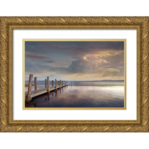 Evening Reflection Gold Ornate Wood Framed Art Print with Double Matting by Calascibetta, Mike