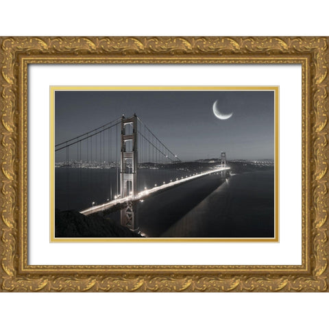 Moonrise Gold Ornate Wood Framed Art Print with Double Matting by Jaynes, William D.
