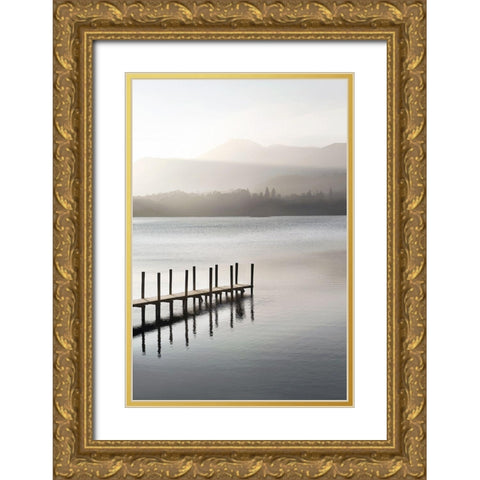 Dusky Dawn Gold Ornate Wood Framed Art Print with Double Matting by Adams, Peter