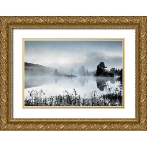 Streeter Pond Gold Ornate Wood Framed Art Print with Double Matting by Garber, Howie