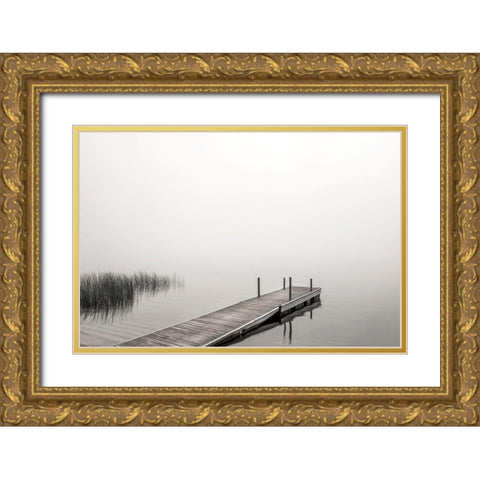 Morning Mist Gold Ornate Wood Framed Art Print with Double Matting by Hawkins, Peter