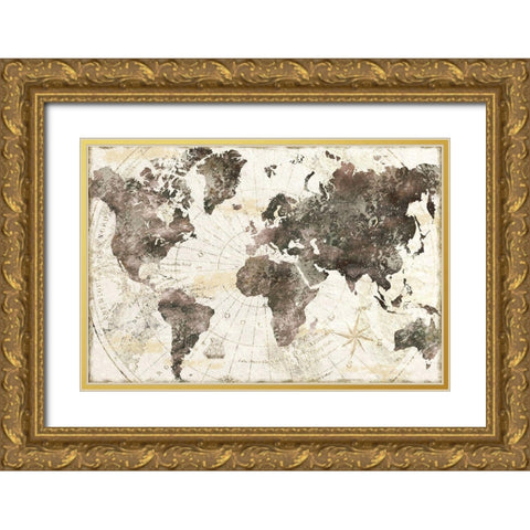 Terra Nova Gold Ornate Wood Framed Art Print with Double Matting by CAD Designs