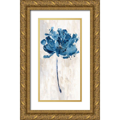 Bluejean Flower I Gold Ornate Wood Framed Art Print with Double Matting by Craven, Katrina