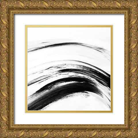 Brush Strokes Gold Ornate Wood Framed Art Print with Double Matting by Shapiro, Judith