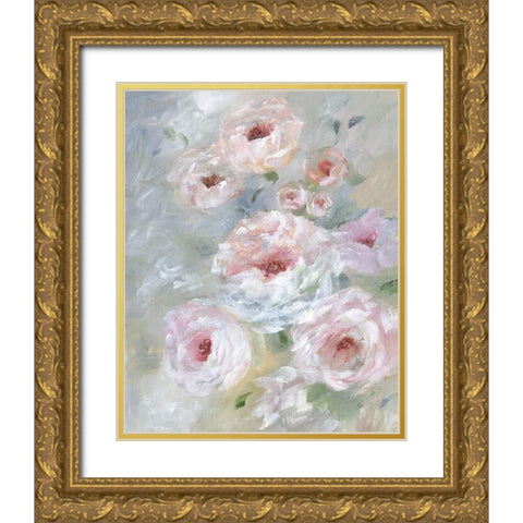 Rush of Blush Gold Ornate Wood Framed Art Print with Double Matting by Nan