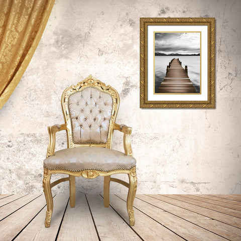 Mountain Jetty Gold Ornate Wood Framed Art Print with Double Matting by Delimont, Danita