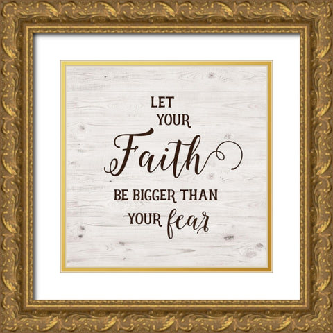 Faith Gold Ornate Wood Framed Art Print with Double Matting by Murray, Amanda
