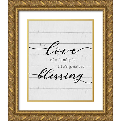 Love of a Family Gold Ornate Wood Framed Art Print with Double Matting by CAD Designs