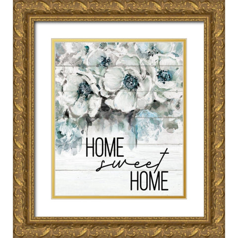 Home Sweet Home Gold Ornate Wood Framed Art Print with Double Matting by Robinson, Carol