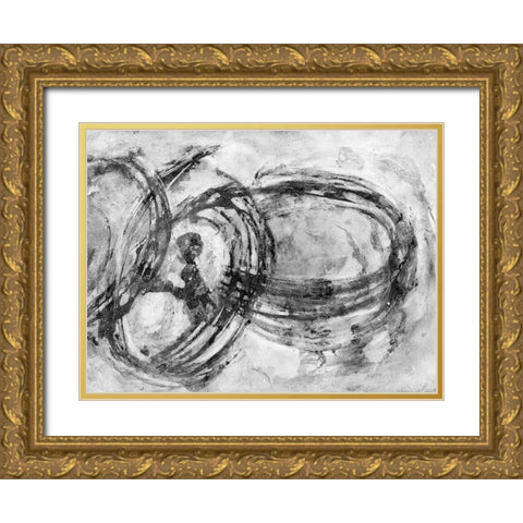 Infinity Rings II Gold Ornate Wood Framed Art Print with Double Matting by Pattinian, Merri