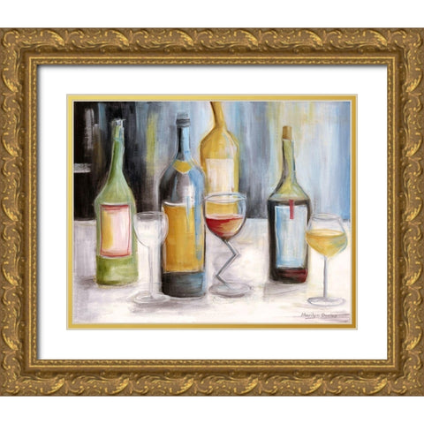 Wine Tasting Gold Ornate Wood Framed Art Print with Double Matting by Dunlap, Marilyn