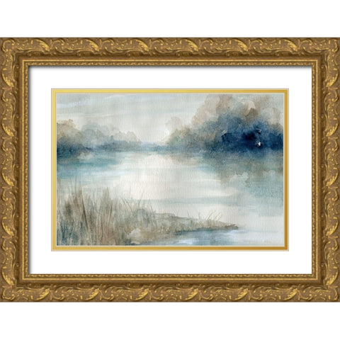 Still Evening Waters Gold Ornate Wood Framed Art Print with Double Matting by Robinson, Carol