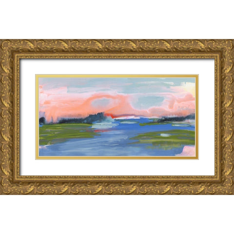 Kattskill Bay Gold Ornate Wood Framed Art Print with Double Matting by Jill, Susan