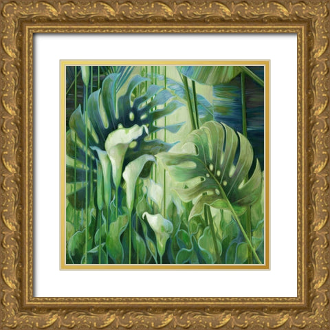 Tropical Garden Gold Ornate Wood Framed Art Print with Double Matting by Vollherbst-Lane, Elaine