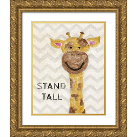 Safari Stand Tall Gold Ornate Wood Framed Art Print with Double Matting by Carpentieri, Natalie