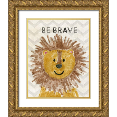 Safara Be Brave Gold Ornate Wood Framed Art Print with Double Matting by Carpentieri, Natalie