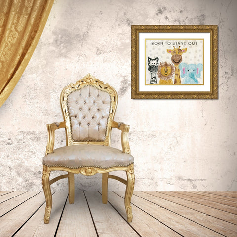 Born to Stand Out Gold Ornate Wood Framed Art Print with Double Matting by Carpentieri, Natalie