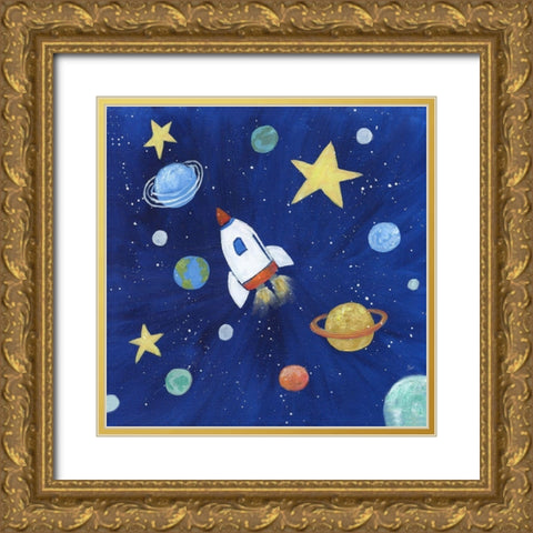 Outer Space Gold Ornate Wood Framed Art Print with Double Matting by Nan