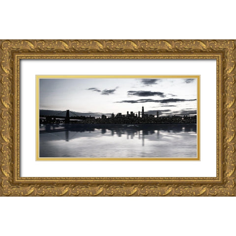 Shimmering Skyline Gold Ornate Wood Framed Art Print with Double Matting by Carpentieri, Natalie