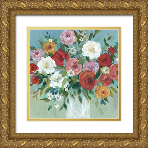 Rose Variety Gold Ornate Wood Framed Art Print with Double Matting by Robinson, Carol